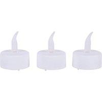 KDMD Pack of 3 LED Tealights - Flameless Flickering Battery Candles in White