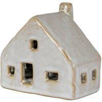 KDMD Nook Ceramic Cottage with LED Light - Illuminated Village Piece in White