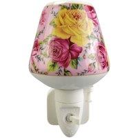 Minster Stylish Living Ltd Floral Nightlight with Yellow & Deep Pink Magenta Rose Pattern