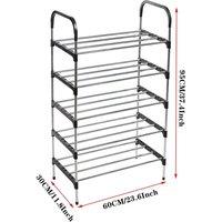 FORGEVIO 5Tier Tall Metal Shoe Rack Storage in Silver