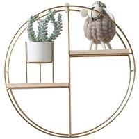 FORGEVIO Floating Shelves Metal Wall Shelf Hanging in Gold