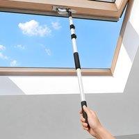 Levede Roof Window Pole 1.1-2m Skylight Rooflight Opener Aluminium Black in Silver