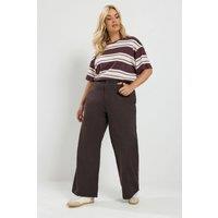 Yours Women's Wide Leg Jeans in Chocolate | Size: 16R