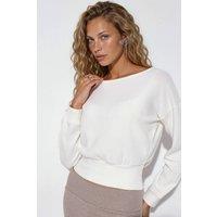 Busem Women's Cropped Crew Neck Sweatshirt in Off-White | Size: Medium