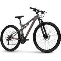 Huffy Marker 27.5 Heather Full Suspension 21-Speed Adults Mountain Bike in Grey