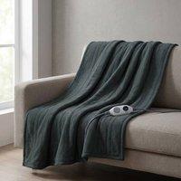 Garden Greatness Instant Warmth Electric Heated Throw in Dark Grey