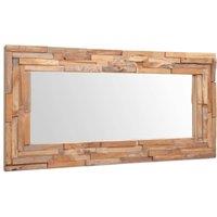 Berkfield Home Decorative Mirror Teak 120x60 cm Rectangular in Brown