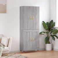 Berkfield Home Highboard Grey Sonoma 69.5x34x180 cm Engineered Wood