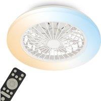 BRILONER LED Ceiling Fan with Light Remote Control Dimmable in White