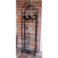 Poppyforge 22 Bottle Wine Rack - Bottle Store - Solid Steel - L20 x W38 x H118 cm in Black