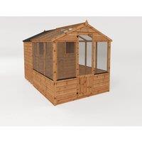 Mercia Traditional Apex Greenhouse/Shed Combo - L304.1 x W201 x H205.9 cm in Brown