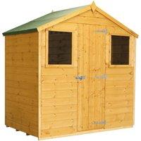 Mercia 4 x 6 Feet Shiplap Apex Shed - L124.1 x W197.6 x H204.2 cm - Brown
