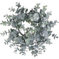 Love Lace Medium Frosted Eucalyptus Candle Wreath in Grey