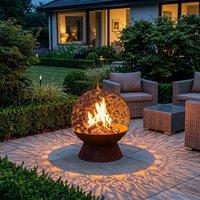 Garden Greatness Damasque Hand Welded Moorish Steel Fireglobe | Size: 1 Pack