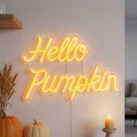 Garden Greatness Autumnal Hello Pumpkin LED Neon Sign