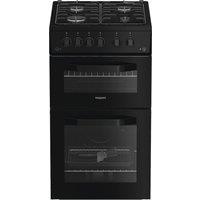 Hotpoint HTG5GCB - Black Gas Cooker - 59L Twin Cavity - A+ Energy