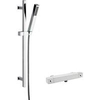 Balterley Square Bar Valve Slide Rail Shower Kit Chrome in Silver