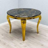 SOFT SNOOZE BEDS Sorrento Black & Gold Dining Table | Size: 110 cm x 15 cm