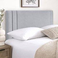 SOFT SNOOZE BEDS 24 Indigo Designer Headboard for Divan Beds in Plush Velvet in Silver | Size: Small Double