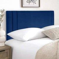 SOFT SNOOZE BEDS 24 Indigo Designer Headboard for Divan Beds in Plush Velvet in Dark Blue | Size: Single