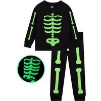 Harry Bear Boy's Skeleton Glow In The Dark Pyjamas in Black | Size: 3-4 Years