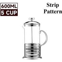 YnysTec Stainless Steel Glass Cafetiere French Press Coffee Tea Maker Kitchen in Metallics | Size: 800ml