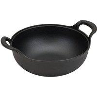 Living and Home 25-36 cm Dia Cast Iron Wok Stew Pot Stock Pot Cookware with 2 Handles in Black | Size: 2XL
