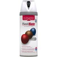 Plastikote 22101 400ml Premium Spray Paint Satin - White
