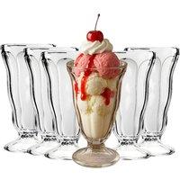 Chabrias Ltd Anchor Hocking Set of 6 Tall Ice Cream Sundae Milkshake Dessert Glass in Clear | Size: 1 Pack