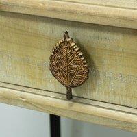 Melody Maison Rustic Leaf Drawer Knob in Metallic Gold