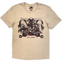 Rock Off officially Licensed Products Black Sabbath Bloody Sabbath T-Shirt in Light Sand | Size: Large