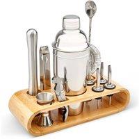 Tanness 12 Piece Cocktail Shaker Set - Stainless Steel Bartender Kit in Silver