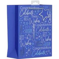 Giftmaker Text Gift Bag in Blue | Size: XL