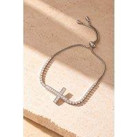 Lovii Luminous Cross Tennis Bracelet in Silver