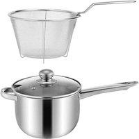 SPETLEK Non-Stick Stainless Steel Chip Pan Fryer 20CM in Silver | Size: 100 cm x 15 cm
