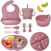 PAWNORA Deep Pink 8 Pcs Feeding Set Silicone