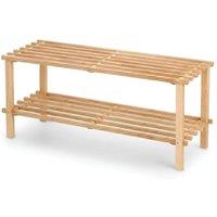 PAWNORA 2Tier Wooden Shoe Rack & Storage in Brown