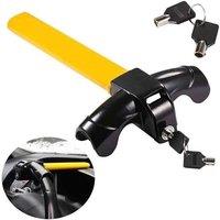 NESTLUNE Heavy Duty Steering Wheel Lock Anti Theft Rotary Security in Yellow