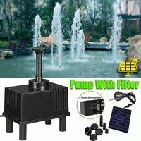 NESTLUNE Solar Panel Powered Water Feature Pump Garden Pool in Black