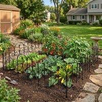 Mountview Garden Fence Dog Fence Outdoor Yard Black 5Pc Rustproof Mental