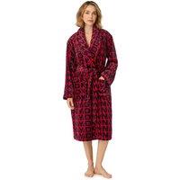 DKNY Women's 112cm Folded Long Sleeve Robe in Raspberry Red Logo Stripe in Dark Red | Size: Large