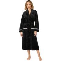 DKNY Women's 122cm Folded Long Sleeve Robe in Black with Logo Detail | Size: Medium