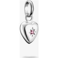 THOMAS SABO Women's Charm Club Connect Red Cubic Zirconia Heart Charm CC1234-011-10 in Silver