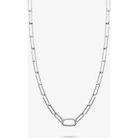 THOMAS SABO Women's Charm Club Connect Silver 50cm Paperclip Oval Link Necklace C1207-001-21-L50