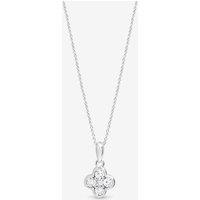Simply Silver Women's 925 Sterling Silver Cubic Zirconia Clover Pendant - Gift Pouch