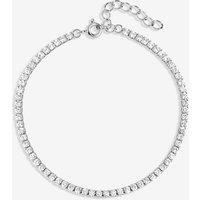 Simply Silver Women's 925 Sterling Silver Cubic Zirconia Fine Tennis Bracelet - Gift Pouch