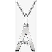 Hot Diamonds Women's 'A' Micro Pendant DP401 in Silver | Size: 45 cm