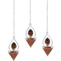 KDMD Women's Gemstone Lantern of Life Pendulum - Sunstone & Tigereye in Orange