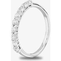 Starbright Women's Silver Cubic Zirconia Claw Set Half Eternity Ring R6545 1/3 3A (51) | Size: 57 (P)