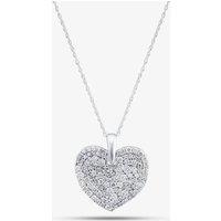 T.H.Baker Women's 9ct White Gold 1.00ct Pendant Necklace LGP45515-100 (WG) in Silver | Size: 18 inches